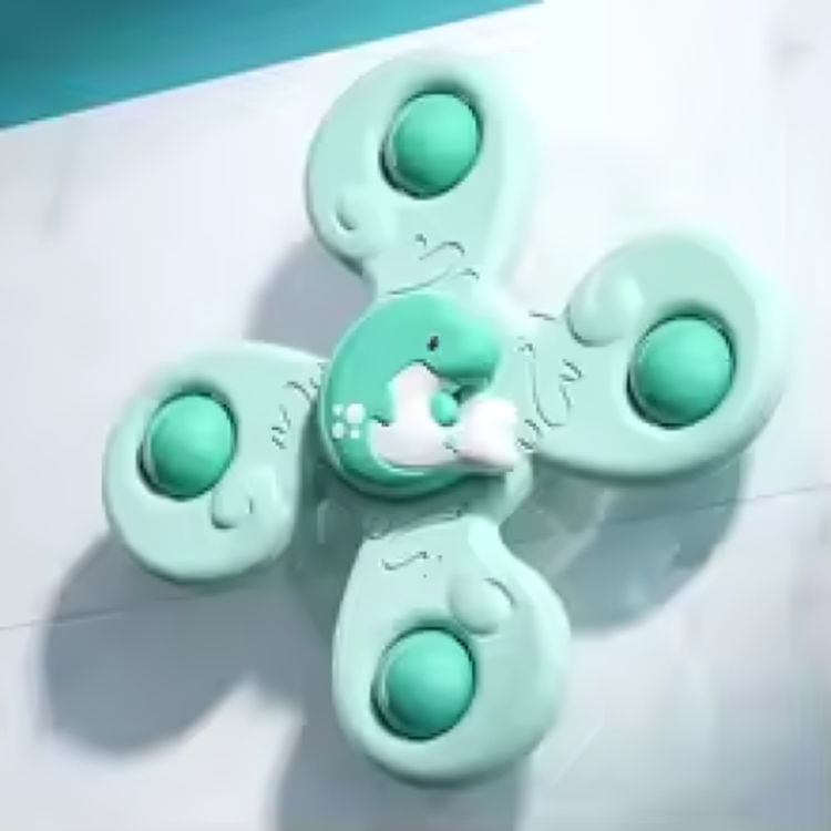 Bath spinner toys with suction cup for baby bath, colorful spinning toy for toddlers