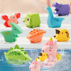 Bath toy water squirters dinosaur and animal figures for kids aged 2-6