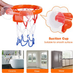 Bath basketball set with suction cup hoop and 2 balls, kids bath toy