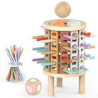 Balance Tower wooden stacking and counting game for kids ages 3+