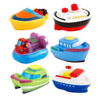 Kids bath boat toy set 6 pack soft vinyl bathtub boats for toddlers