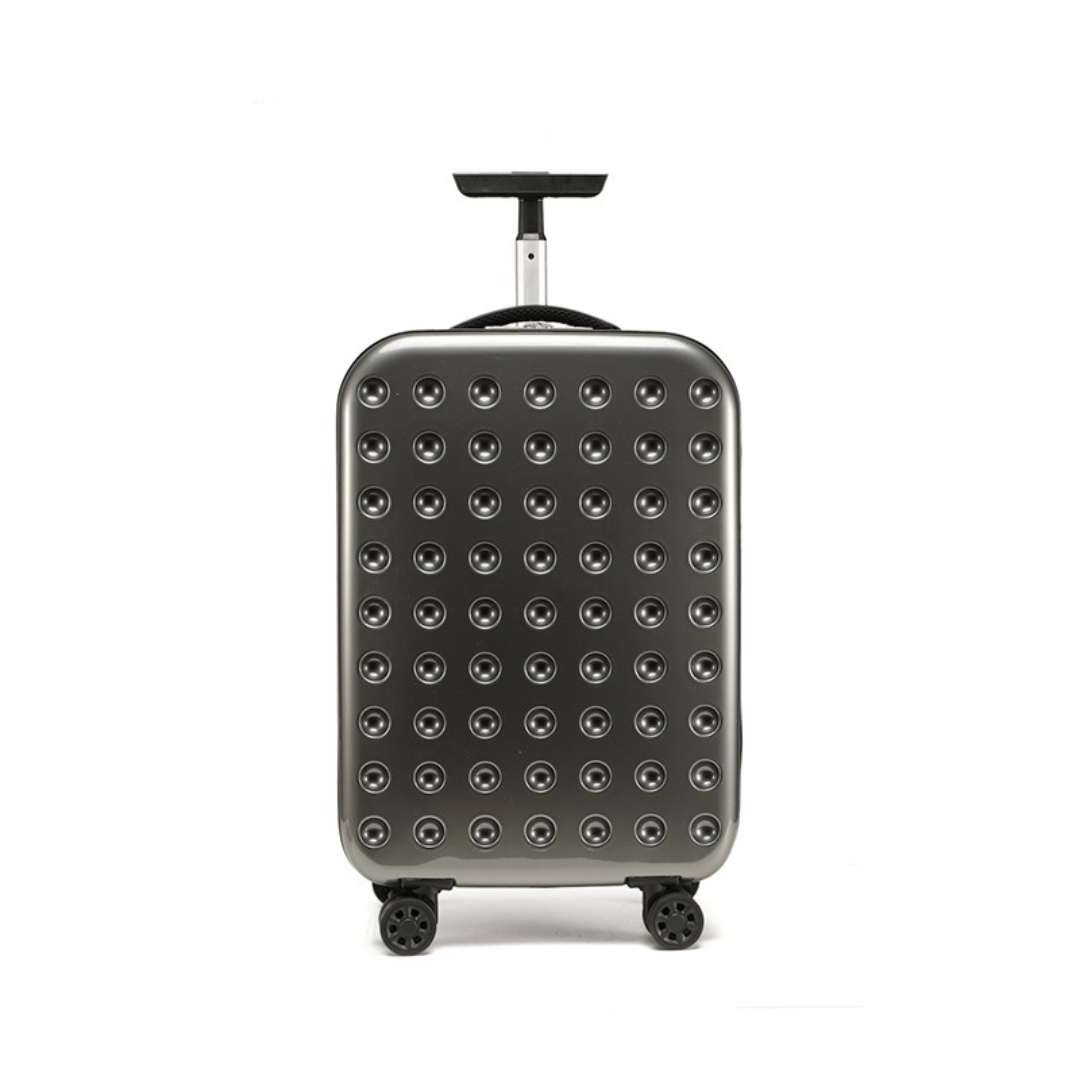360 degree foldable hard shell travel suitcase with spinner wheels and combination lock