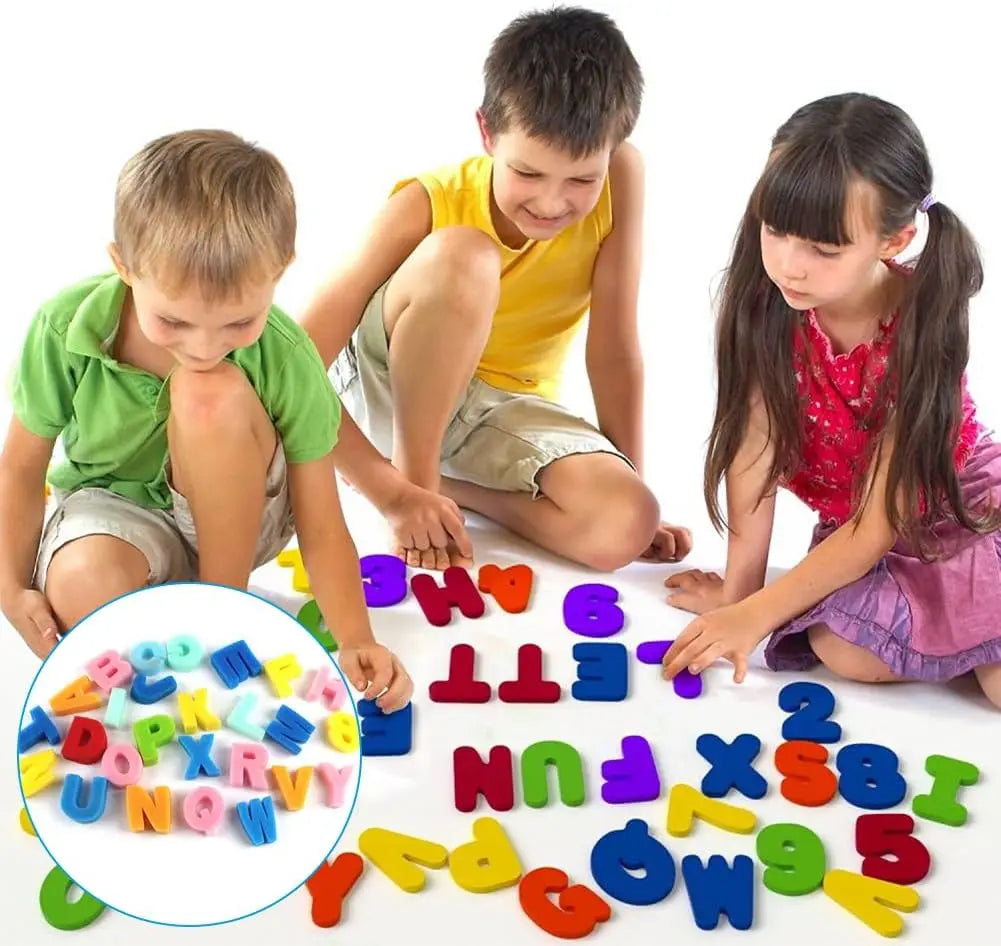Bath letters and numbers colorful EVA foam set, 26 letters and 10 digits for kids