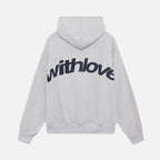 Women's minimalist hoodie drawstring-free cotton blend in navy, grey and black