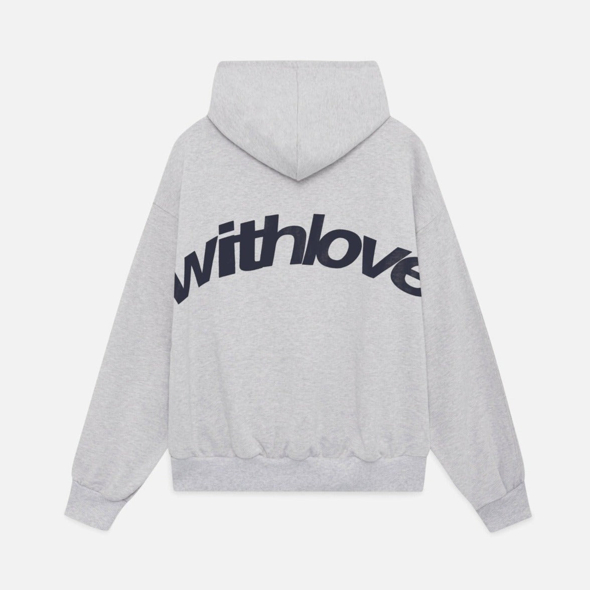 Women's minimalist hoodie drawstring-free cotton blend in navy, grey and black
