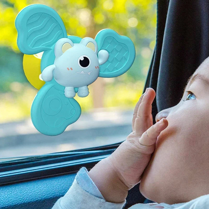Bath spinner toys with suction cup for baby bath, colorful spinning toy for toddlers