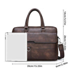 Men genuine leather shoulder bag with adjustable strap zip closure