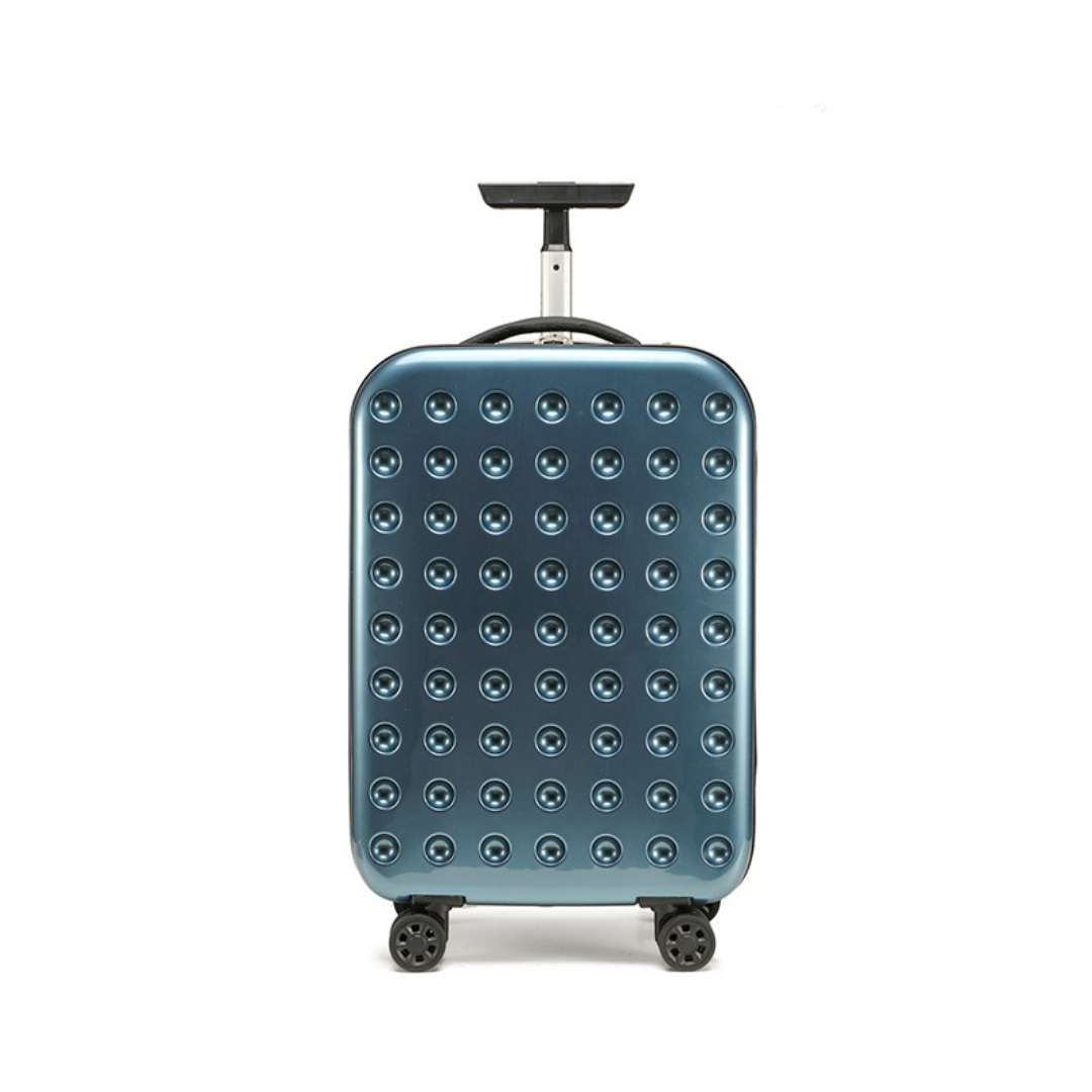 360 degree foldable hard shell travel suitcase with spinner wheels and combination lock