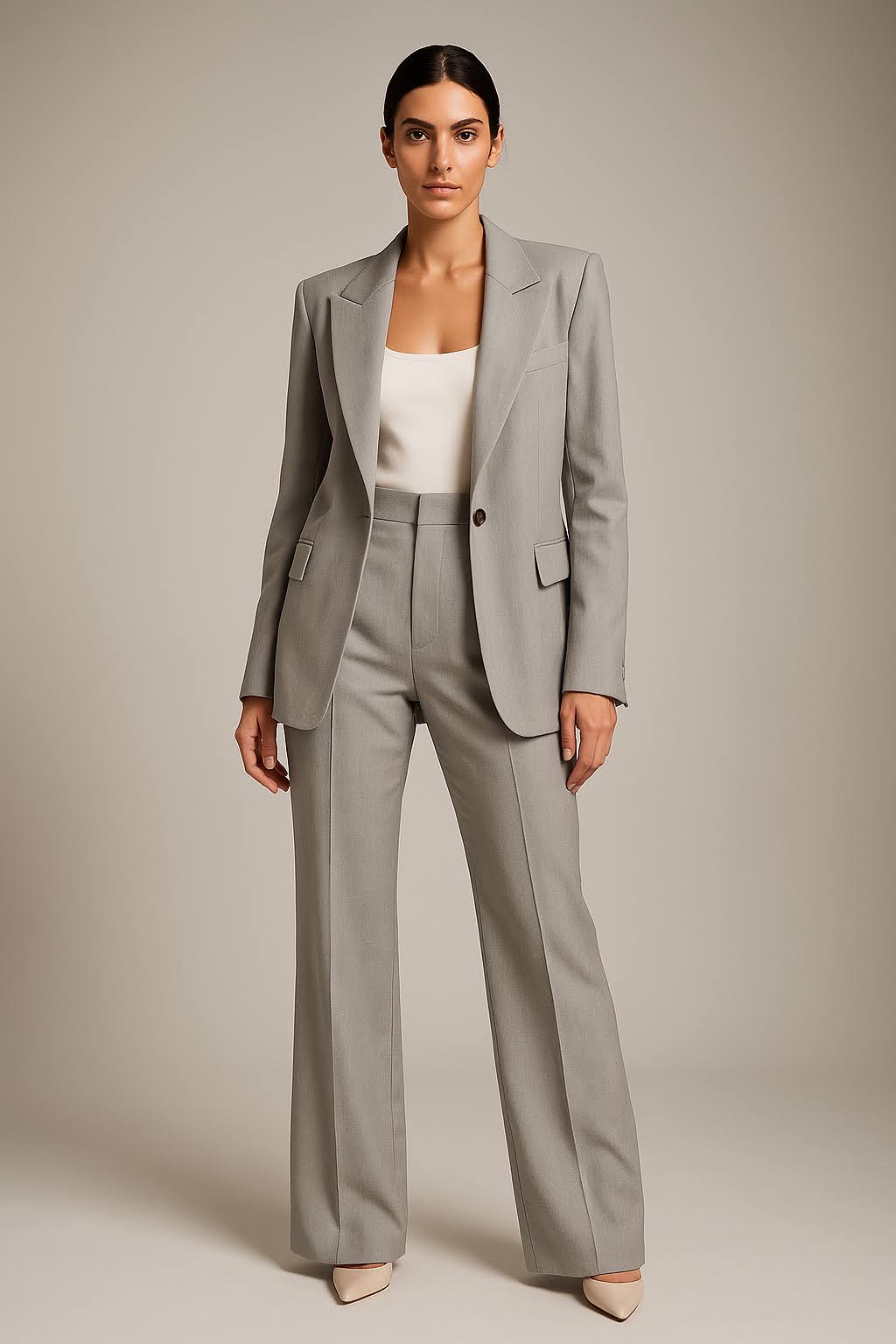Women 2 piece blazer wide leg trouser set in multiple colors