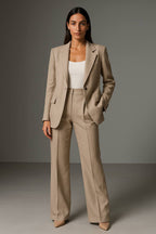 Women 2 piece blazer wide leg trouser set in multiple colors