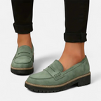 Women's slip-on loafers with bold chunky sole, summer casual shoes