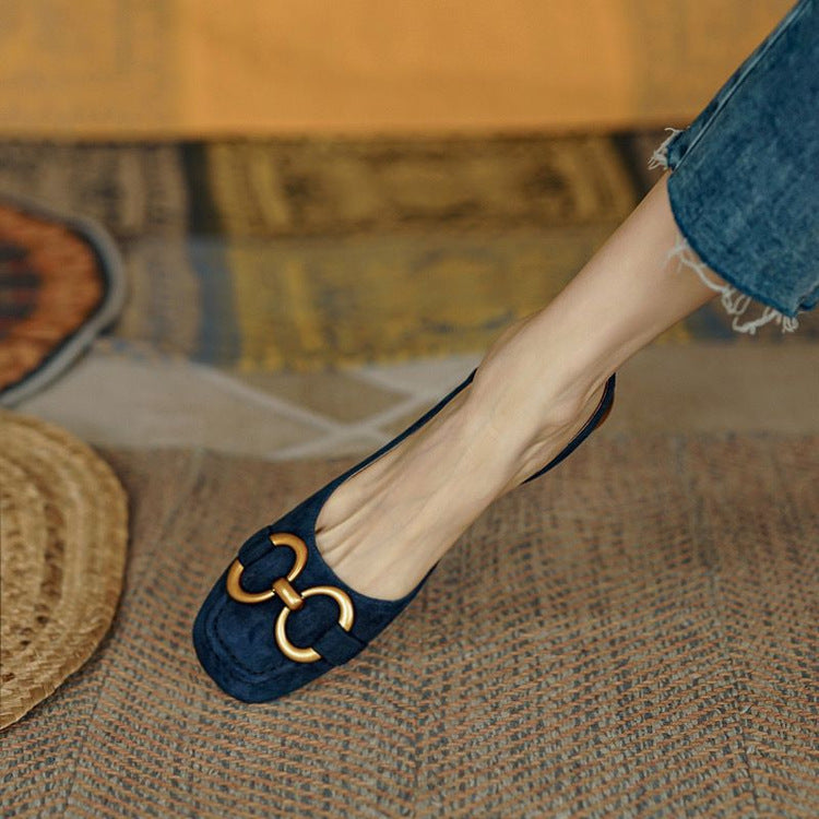 Women's slingback shoes low block heel with contoured footbed, 5 colors