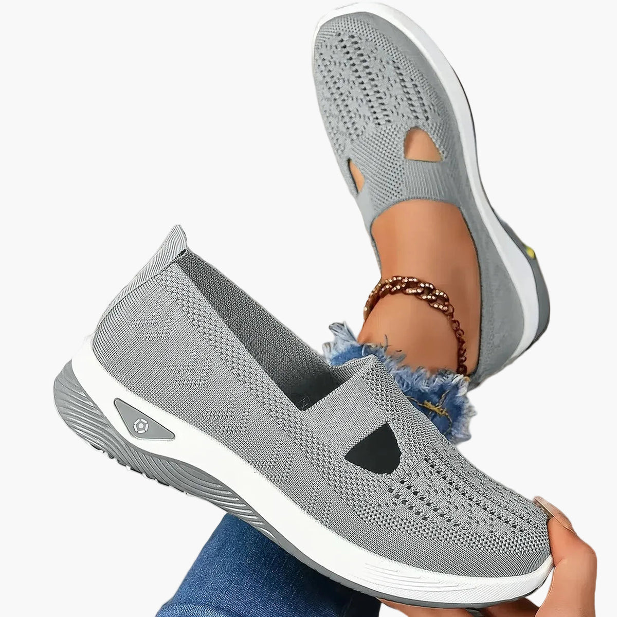 Orthopedic Shoes Women Breathable Knit Sneakers Arch Support Anti Slip
