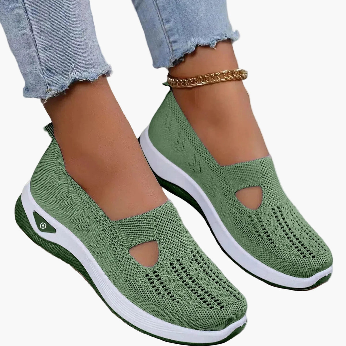Orthopedic Shoes Women Breathable Knit Sneakers Arch Support Anti Slip