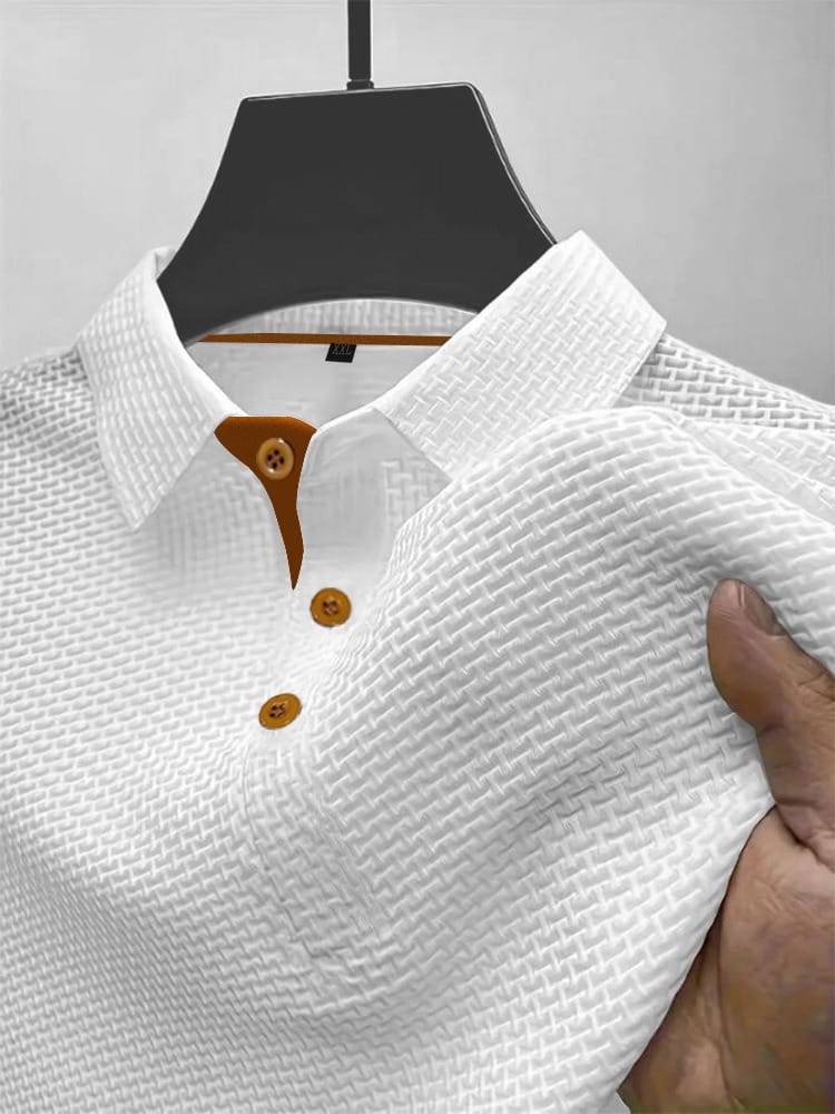 Men breathable polo shirt modern fit classic collar