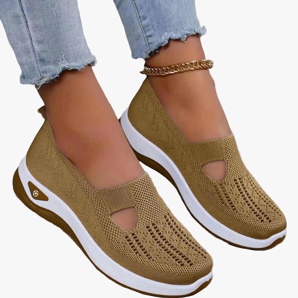Orthopedic Shoes Women Breathable Knit Sneakers Arch Support Anti Slip
