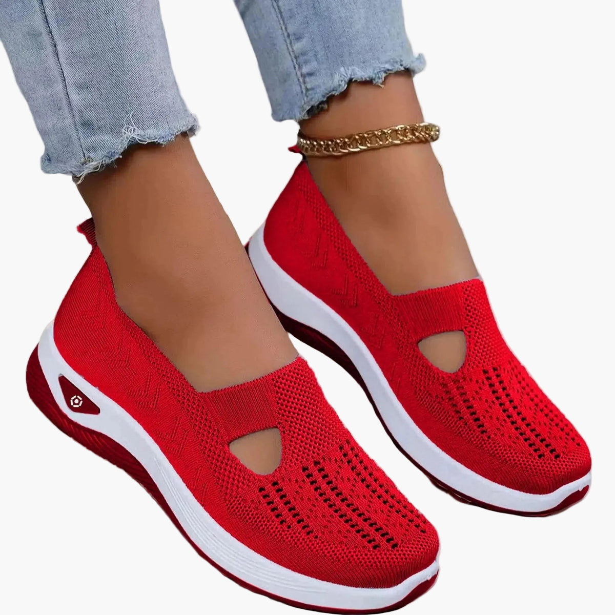 Orthopedic Shoes Women Breathable Knit Sneakers Arch Support Anti Slip