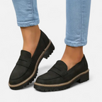 Women's slip-on loafers with bold chunky sole, summer casual shoes
