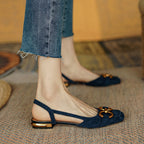 Women's slingback shoes low block heel with contoured footbed, 5 colors