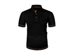Men breathable polo shirt modern fit classic collar