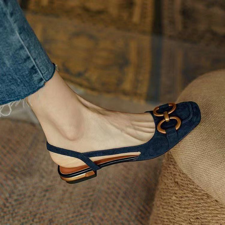 Women's slingback shoes low block heel with contoured footbed, 5 colors