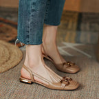 Women's slingback shoes low block heel with contoured footbed, 5 colors