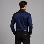 Satin Shirt | Men Slim Fit Stretch Satin-Look Structured Collar