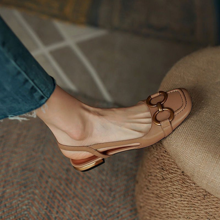 Women's slingback shoes low block heel with contoured footbed, 5 colors