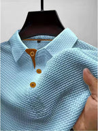 Men breathable polo shirt modern fit classic collar