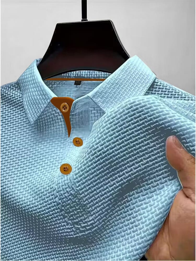 Men breathable polo shirt modern fit classic collar