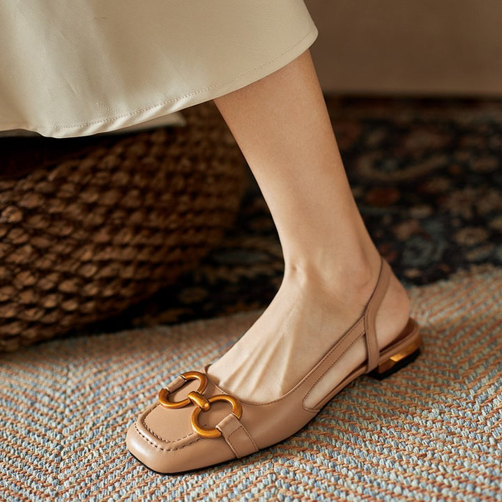 Women's slingback shoes low block heel with contoured footbed, 5 colors