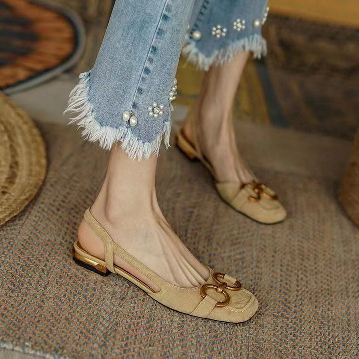 Women's slingback shoes low block heel with contoured footbed, 5 colors
