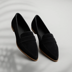 Women leather orthopedic moccasins slip-on with arch support and non-slip sole