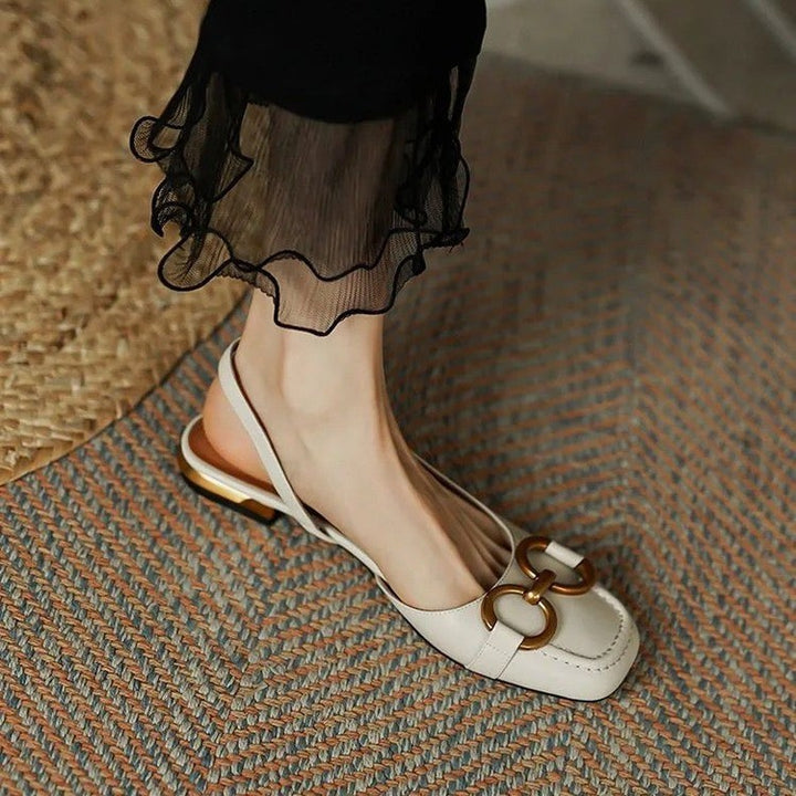 Women's slingback shoes low block heel with contoured footbed, 5 colors