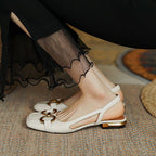 Women's slingback shoes low block heel with contoured footbed, 5 colors