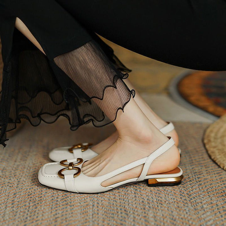 Women's slingback shoes low block heel with contoured footbed, 5 colors