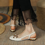 Women's slingback shoes low block heel with contoured footbed, 5 colors