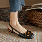 Women's slingback shoes low block heel with contoured footbed, 5 colors