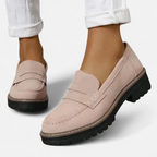 Women's slip-on loafers with bold chunky sole, summer casual shoes