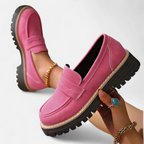 Women's slip-on loafers with bold chunky sole, summer casual shoes