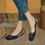 Women's slingback shoes low block heel with contoured footbed, 5 colors