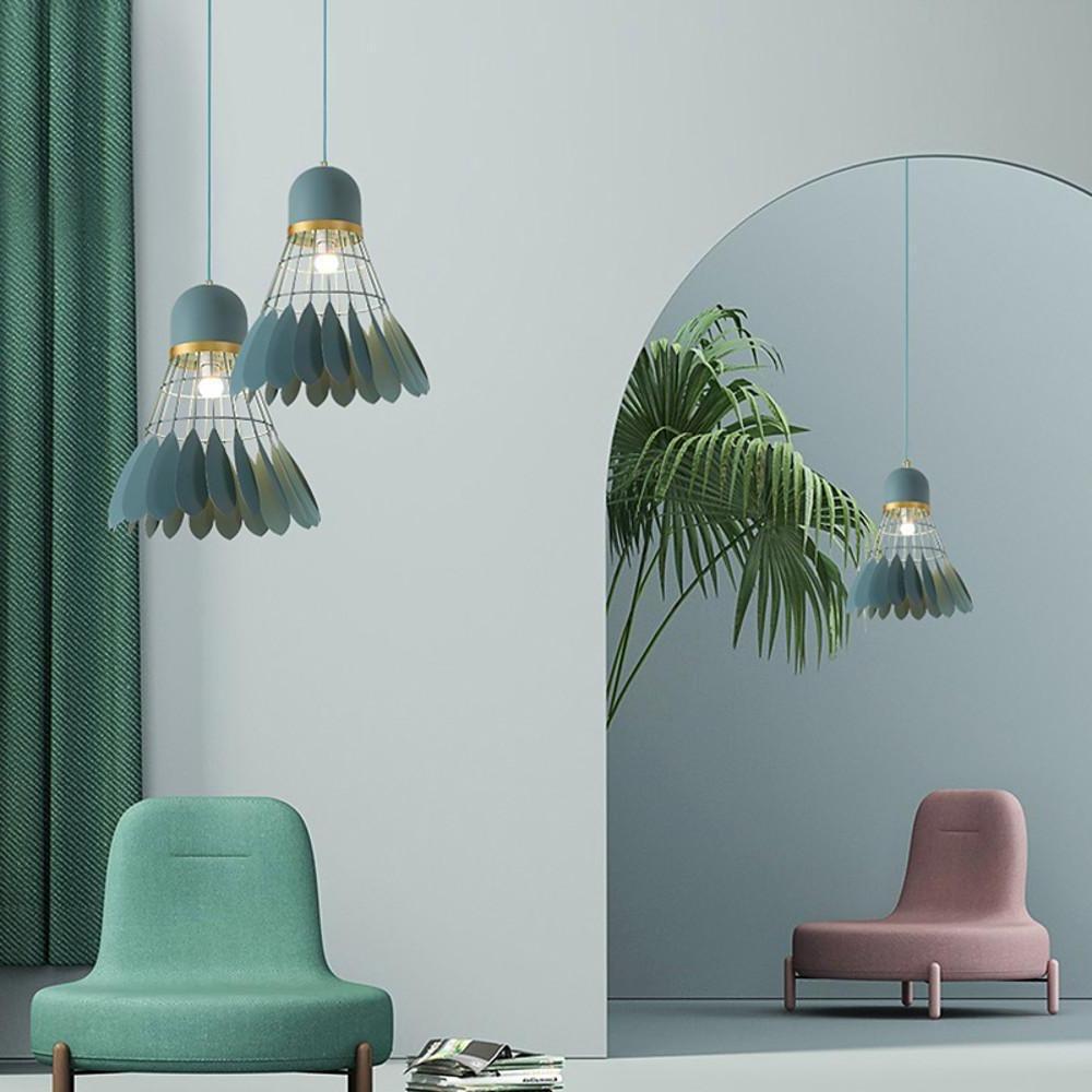 Industrial pendant lamp 1-light metal geometric ceiling fixture for kitchen