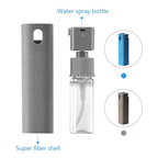 3-in-1 screen cleaner spray touchscreen mist cleaner portable microfiber, blue and gray