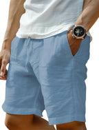 Men's casual shorts with drawstring waist, relaxed fit, available in multiple colors