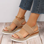 Women's orthopedic ankle strap sandals flatform espadrille, casual comfort sandals