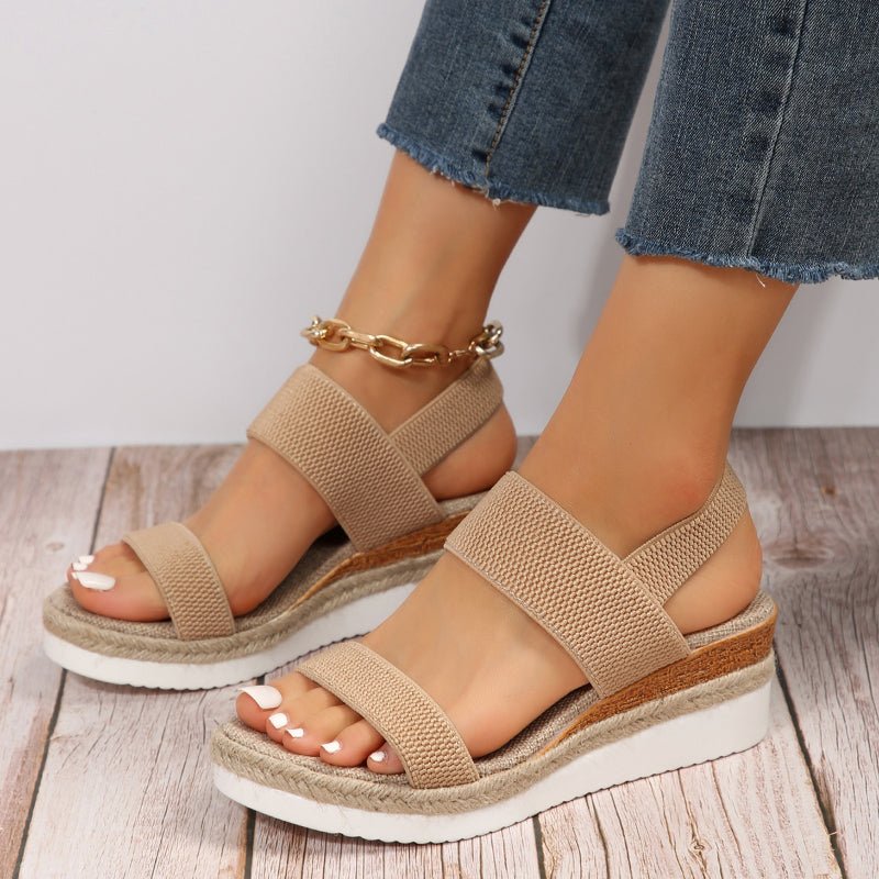 Women's orthopedic ankle strap sandals flatform espadrille, casual comfort sandals