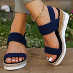 Women's orthopedic ankle strap sandals flatform espadrille, casual comfort sandals