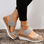 Women's orthopedic ankle strap sandals flatform espadrille, casual comfort sandals
