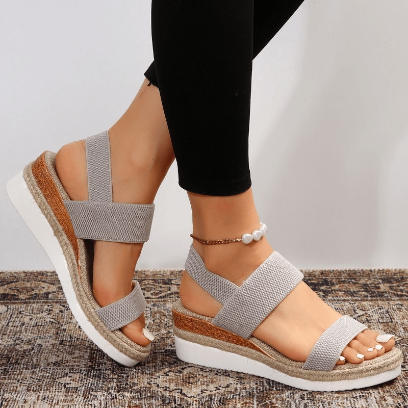 Women's orthopedic ankle strap sandals flatform espadrille, casual comfort sandals