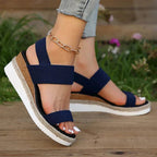 Women's orthopedic ankle strap sandals flatform espadrille, casual comfort sandals